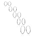 Sterling Silver Endless Hoop Earrings Set Of Five 1.2mm x 8, 10, 12, 14, 16mm Thin Round Unisex