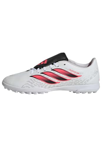 adidas Mixte Predator Club Fold-Over Tongue Turf Football Boots Shoes, FTWR White/Solar Turbo/Core Black, 42 2/3 EU