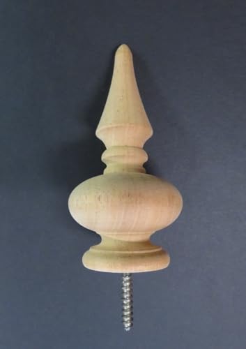 Wood Finial. 4 1/8Hx 2Wx 1.5 Base. Choice: Oak Cherry Maple Mahogany Walnut #34 (Mahogany)