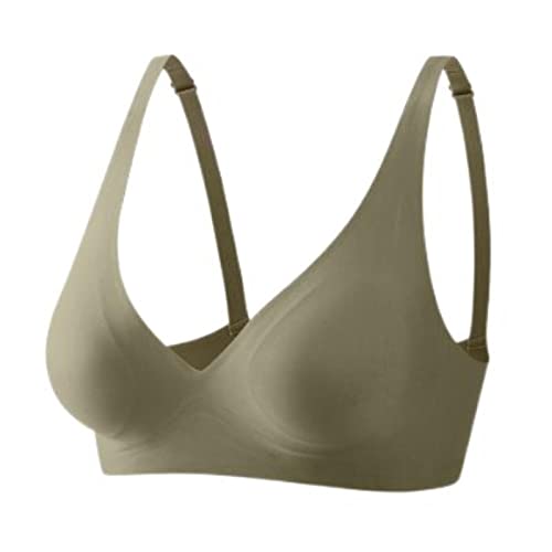 WSZJLN Reggiseno senza cuciture senza cuciture Bralette molle senza fili per le donne comodi Brasier Lingerie-verde, l