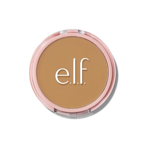 Image of e.l.f. Halo Glow Powder Filter, Pressed Finishing Powder, Buildable Coverage, Crease-Resistant, Blurs the Appearance of Pores, With Velour Puff and Mirror, Vegan & Cruelty-Free, Medium Warm