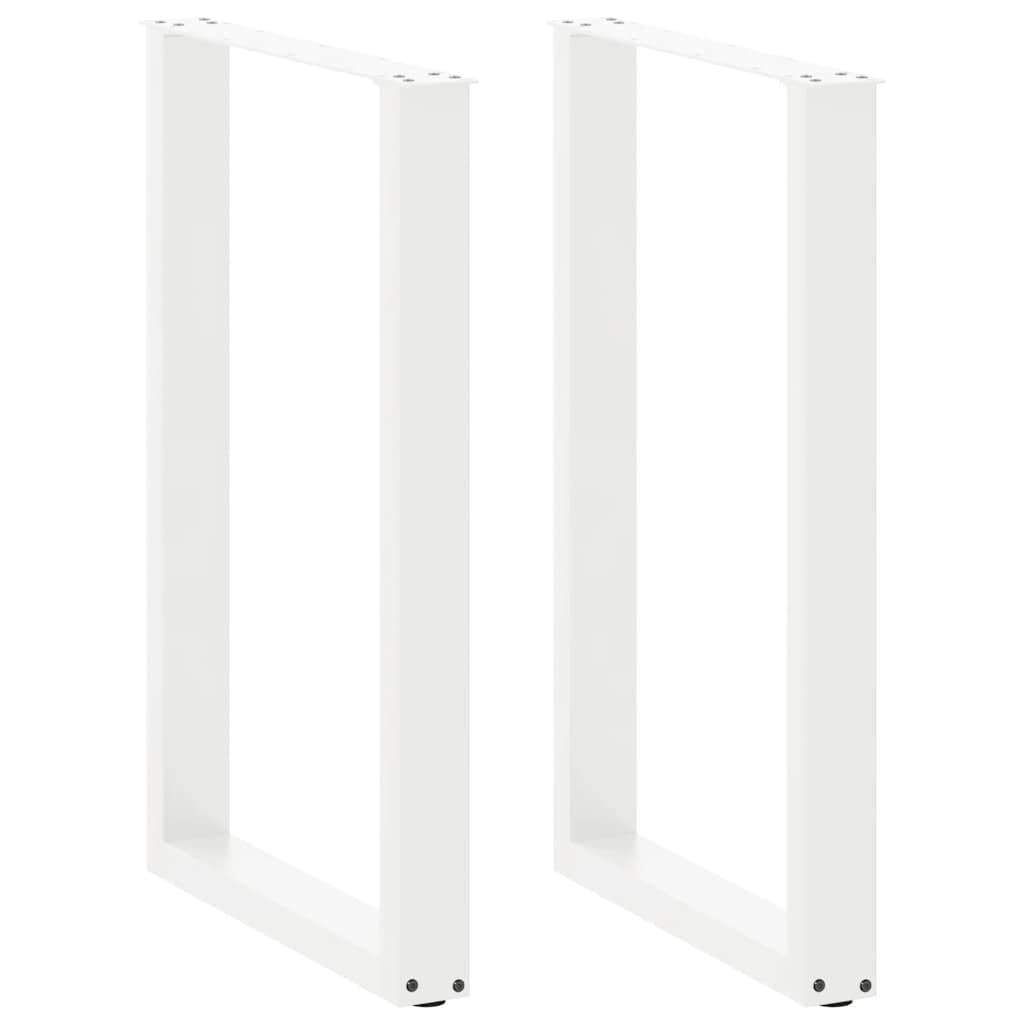 SXZenSpace White U-Shaped Bar Table Legs 60 x 90-91 cm Steel Frame Adjustable Feet Modern Dining Kitchen Counter Support Set for Office Studio Breakfast