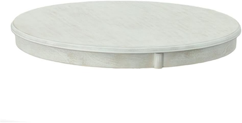 Pemberly Row Modern 30" Round Pedestal Dining Table, Whitewash Finish, MDF Top with Veneer and Wood Base, Antique Multi-Step Design, Kitchen or Breakfast Nook Table, Seats 2, 30"x30"x30"