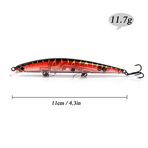 Yialia 11 cm 11.5g Minnow Iscas Artificiais Rígidos Swimbait Isca De Água Doce Isca De Pesca De Água