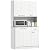 HOMCOM 71" Freestanding Kitchen Buffet Hutch Cupboard with 6 Doors, 3 Adjustable Shelves, and 1 Drawer, White