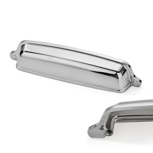 khtumeware 10 Pack 6 inch(152 mm) Drawer Pulls Polished Nickel Cabinet Cup Pulls Cabinet Hardware Kitchen Cabinet Handles Bin Cup Pulls for Kitchen cabinets. by khtumeware - Used condition - US$39.99