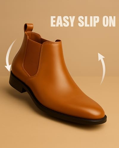 Image of Kraasa Men's Slip On Fashion Chelsea Boots | High Tops, Soft Cushioned Insole, Comfortable Fit, Trendy, Stylish Boots