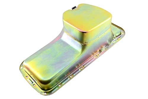 Image of Steel Racing Oil Pan Fits 1967-87 Chrysler /Mopar BB 361-383-400-440 & Hemi 426 - 7 Qt Capacity - Zinc Finish