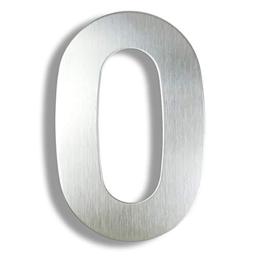 Numéro de porte 3D argent extérieur 6 pouces avec fixations murales