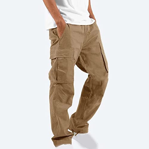 Cargo Sweatpants for Men Fleece Lined Cargos Casual Loose Fit Warm Winter Joggers Straight Leg Cargo Pants with Pocket3
