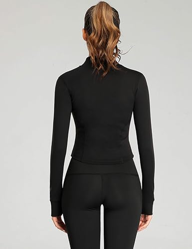 tanming women39s full zip seamless workout jacket running yoga slim fit track jacket