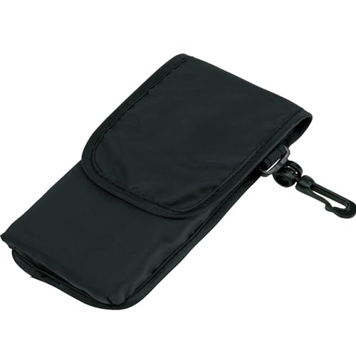 noTrash2003 Einkaufstasche Einkaufsbeutel Shopper aus strapazierfähigem 190T Polyester faltbar in eigener Tasche mit Karabinerhaken Lange Henkel ca. 38 x 42 cm (Schwarz)