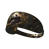 Fascia elastica sportiva per capelli BROLEO Panda nel cesto appeso Stampe morbide, traspiranti, ad asciugatura rapida