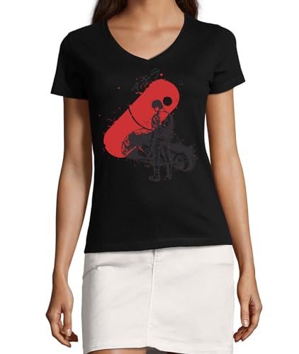 T-shirt Anime 02 en coton de qualité supérieure avec col en V élégant pour femme