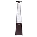 Central Exclusive OUtdoor Propane Patio Heater with wheels - Pyramid Type Painted Mocha Steel, Quartz Glass Tube, 40,000 BTU, Commercial & Residential