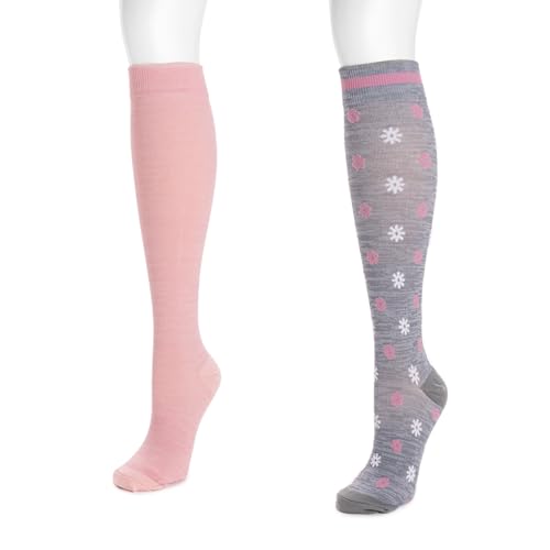 Image of MUK LUKS Women's 2 Pair Pack Nylon Compression Knee High Socks