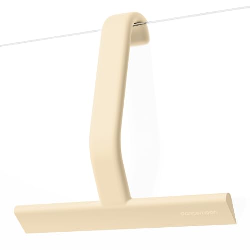 Image of dancemoon JustHang Shower Squeegee with Built-in Hook, 10'' Sand Beige