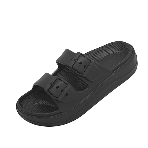 Men and Women Comfy Slide Sandals Double Buckle Adjustable Buckle EVA Flat Sandals Lightweight Thick Non Slip Sole3