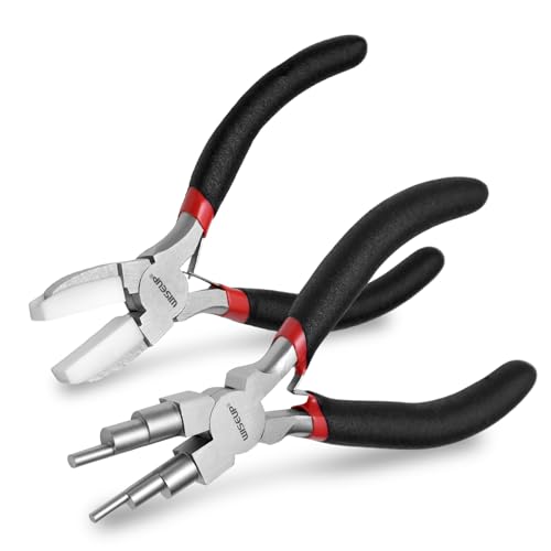 WISEUP Jewelry Pliers Set - 6 in 1 Bail Making Plier Making Nylon Plier