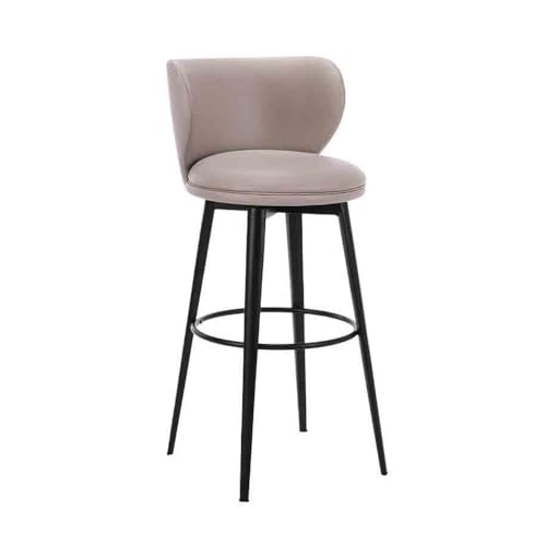 Tabouret de bar simple et moderne pivotant grigio à dossier - 2