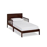 Dream On Me Brookside Toddler Bed In Espresso, Greenguard Gold Certified, JPMA Certified, Low To Floor Design, Non-Toxic Finish, Safety Rails, Made Of Pinewood