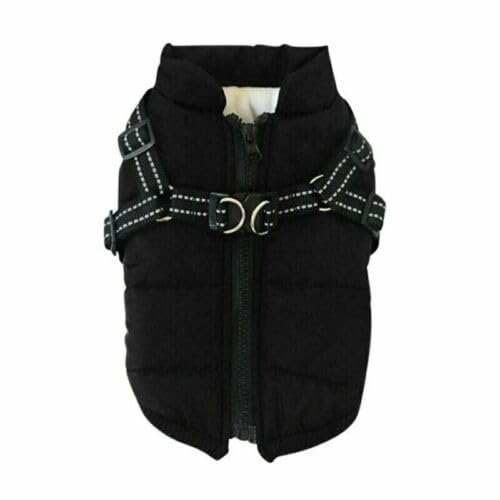 Pet Padded Warm Vest Dog Winter Jacket Waterproof Cold Weather Coats with Harness Built in,2 in 1 Dog Vest With Chest Strap Zipper For Small Medium Large Dogs