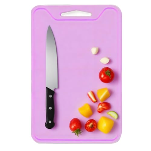 Tabla de cortar rectangular de silicona con ranura para jugos miniatura 1