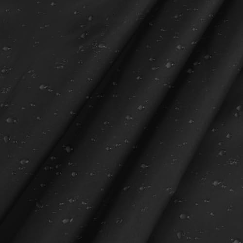 Vonty Waterproof Fabric Ripstop Nylon Fabric by The Yard - 60 Inch Wide(1 Yard), Water Proof Black Fabrics Lightweight Kite Fabrics for Tent Bag Tarp DIY Craft Travel Outdoor