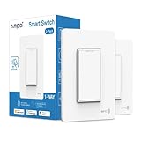Ampai Smart Light Switch - Voice Control by Siri, Alexa, Google - Works with HomeKit - 2.4GHz Wi-Fi