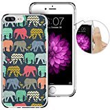 iPhone 7 Case,Apple 7 Case, LAACO Beautiful Clear TPU Case Rubber Silicone Skin Cover for iPhone 7 - Henna Mayan Aztec tribal elephant