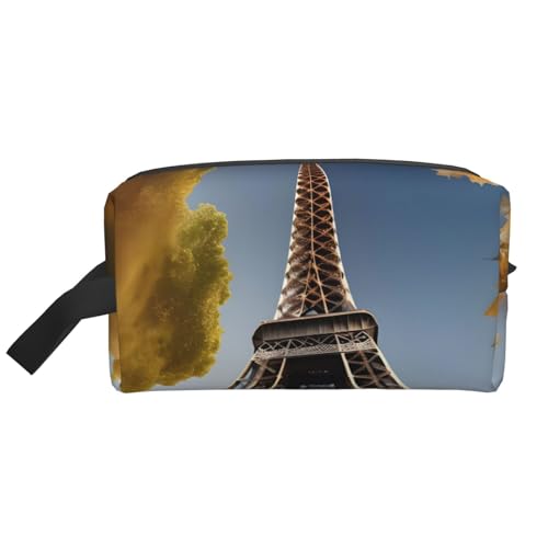 Beauty case con stampa di Parigi con Torre Eiffel di Parigi, borsa per cosmetici da donna, trousse da viaggio per articoli da toeletta da donna