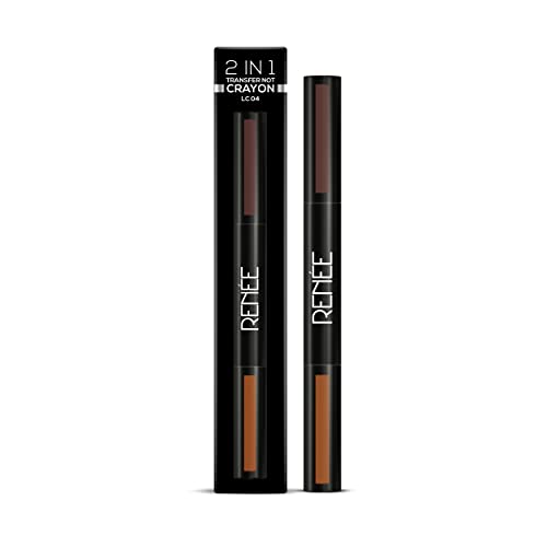 Image of RENEE 2 In 1 Transfer Not Crayon LC 04, 4gm| Long Lasting & Smudge Proof Formula| Matte Lip Color with 1 Light & Dark Shades| Enriched with Shea Butter