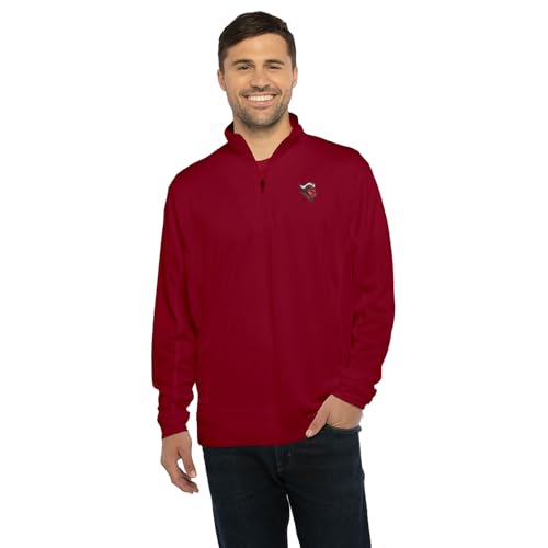 Vantage Apparel Men's Collegiate Micro Mesh Performance Team Color 1/4 Zip Pullover, Rutgers Scarlet Knights, 3X-Large