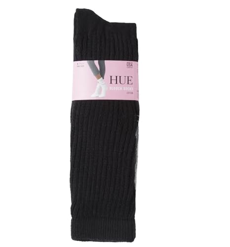 HUE Women's Slouch Socks, 4 pack (Black, White, Charcoal Heather, Oatmeal Heather)2