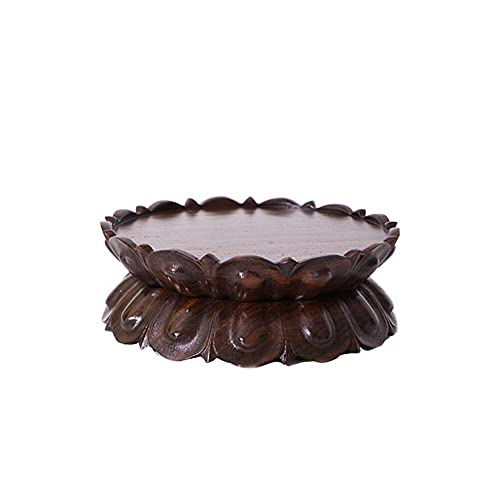 Goldy&Wendy 17-3 Oriental Home Decor Display Stand Round Wooden Lotus Shaped Base Vase Buddha Statue Fish Bowl Ornament Pedestal thumb #3
