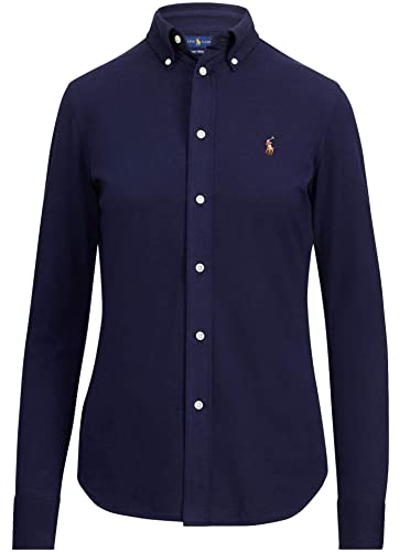 Polo Ralph Lauren Damen Slim Fit Langarmhemd Buttondown, French Navy...