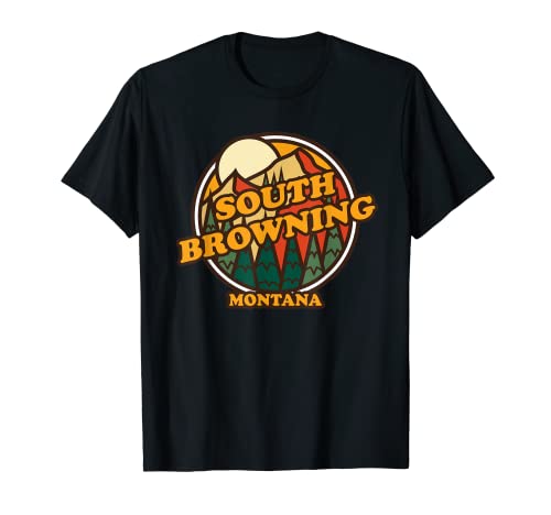 Impresión vintage de senderismo en la montaña de South Browning, Montana Camiseta
