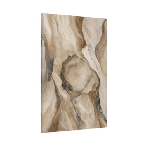 Toile imprimée tronc d'arbre nature marron et beige de 80x120 cm pour salon élégant