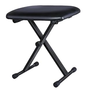 Qianly Banc de piano de encadré en X, coussin rembourré, hauteur réglable, chaise de clavier pliable portable pour performances professionnelles - Les Beatles, Paul McCartney, John Lennon, RIngo Starr, George Harrison