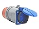 CEE Adapter 16A 5-polig auf Schuko Kupplung, IP44 Stecker / IP54 Steckdose, 400V auf 230V Stromadapter, für Baustelle, Camping, Werkstatt