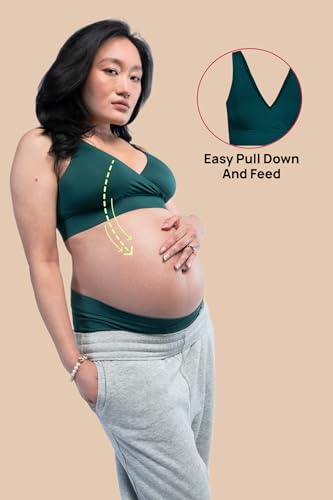 Image of &Circus Maternity Bra | Nursing Bra for Women | Pull Down Feeding Bra | Non Padded Bra for Women Slip On | Tencel Micromodal