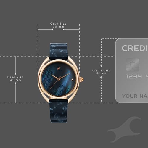 Image of Fastrack Younique 3.0 Quartz Blue Round Dial Women's Watch | Analog Display Watch | Watches for Women | Watches for Women Analog - 68036KD04