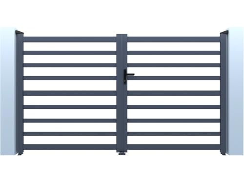 Habitat et Jardin - Portal de aluminio calado Martin (300 x 120 cm), color gris