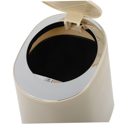 Mini caneca de basura rectangular beige para escritorio miniatura 6