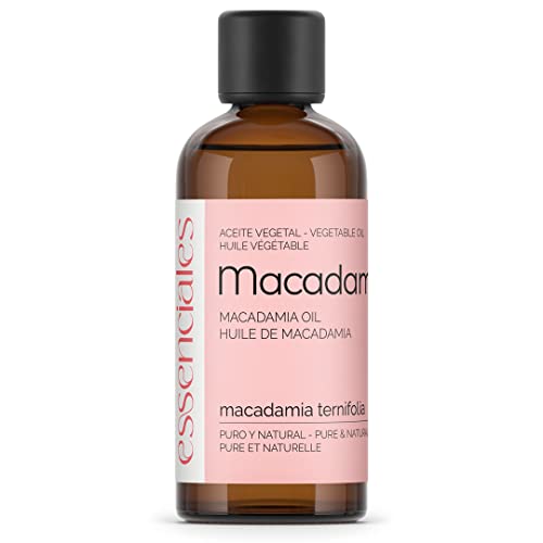 Essenciales - Aceite Vegetal de Macadamia BIO, 100% Puro y Certificado ECOLÓGICO, 100 ml | Aceite Vegetal Macadamia Ternifolia, 1ª Presión Frío