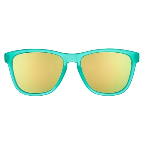 goodr Nessy's Midnight Orgy Polarized Sunglasses for Men & Women, Medium Sized (OG), Teal Translucent Frame with Green Gold Mirrored Reflective Lens, UV400 Protection, No Slip, No Bounce2