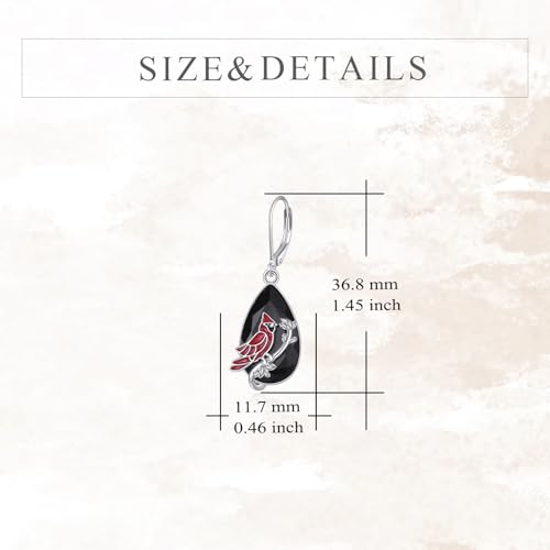 Boucles d'oreilles cardinales rouges de protection spirituelle en argent 925