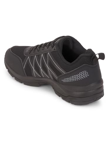 Image of Liberty Leap7x MOUNTAIN2E Men Sports Lacing Running Shoes - Black & Olive Green | Comfortable and Durable - Suitable for Lace-Up Walking, Gym, Jogging and Outdoor Shoes for Man - Cushioned Footbed