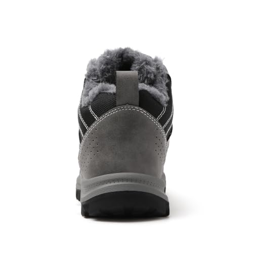 Image of TSIODFO Men's Waterproof Snow Boots Leather Hiking Boot