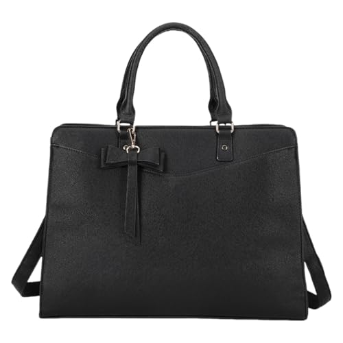 Sac pour ordinateur portable femme noir chic - Sacoche bandoulière business et grand sac à main